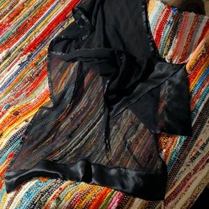 Black sheer silk wrap/scarf no brand 64x22